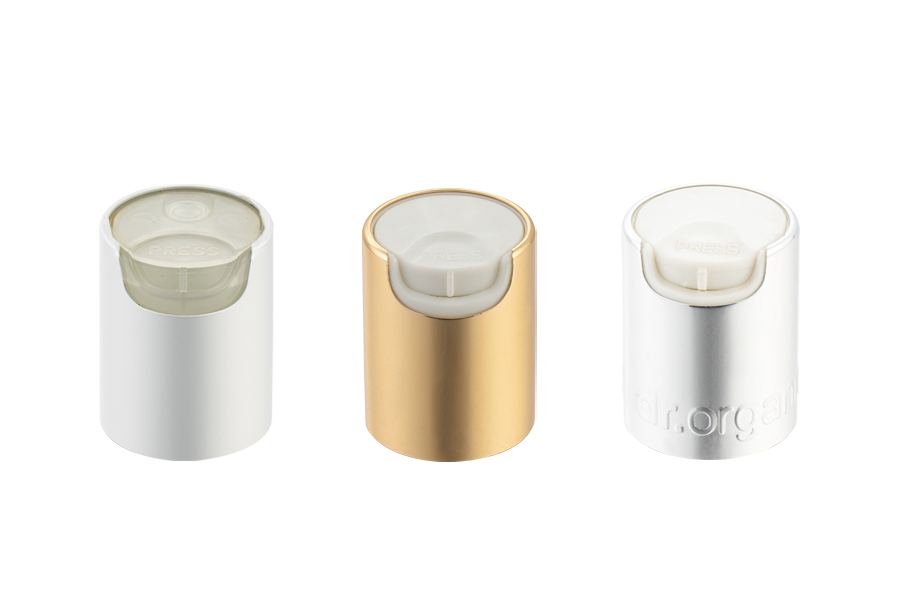 Aluminium-Plastic 28/415 Disc Top Cap: Top Top Cap: Discus Press Cap ad Suspendisse Bottle