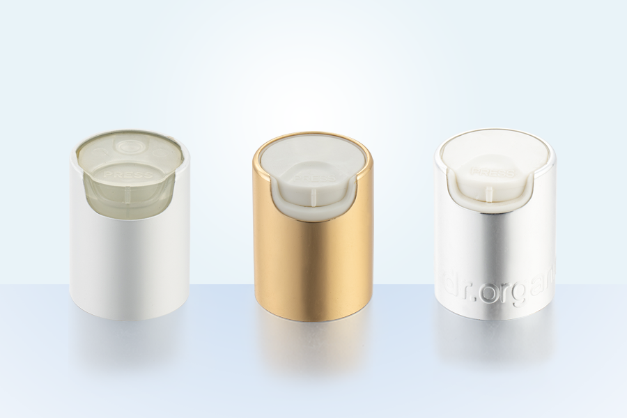 Aluminium-Plastic 28/415 Disc Top Cap: Top Top Cap: Discus Press Cap ad Suspendisse Bottle